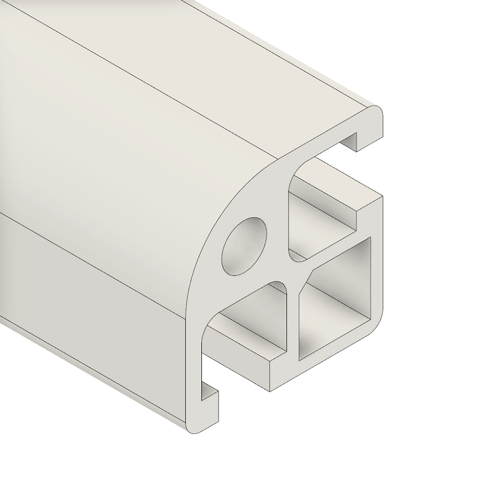 10-3232RC-0-36IN MODULAR SOLUTIONS EXTRUDED PROFILE<br>32MM X 32MM ROUND CORNER, CUT TO THE LENGTH OF 36 INCH